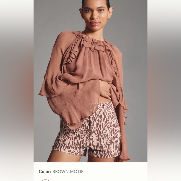 NWT new Anthropologie the ettie shorts Maeve 30 animal print brown - Picture 9 of 17